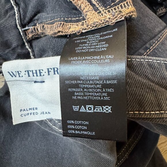 NWT Free People Palmer Cuffed Jeans Mid Rise Washed Black Denim 28 - Picture 9 of 14